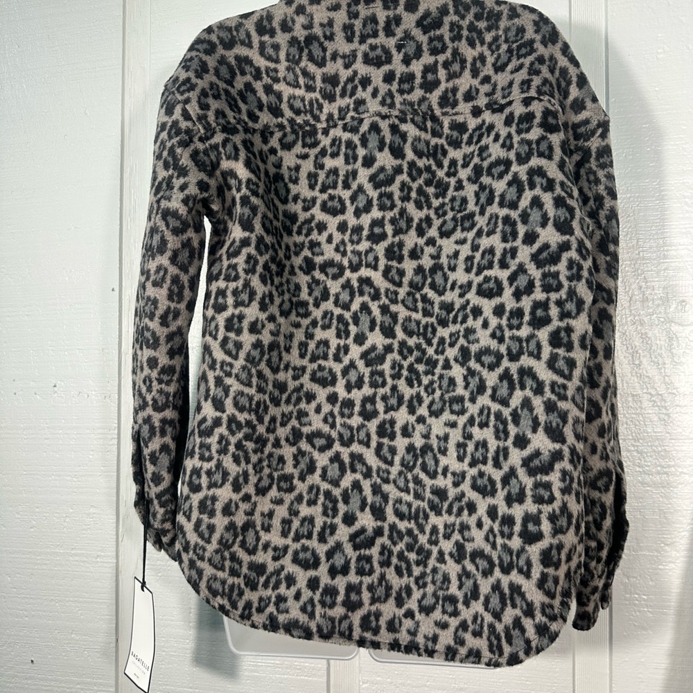 Bagatelle Gray Animal Print Wool Button Down Shacket Size XS EUC - Picture 5 of 8